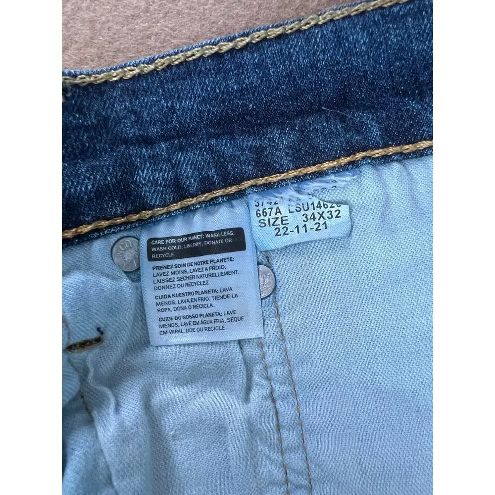 Levi's 559 Relaxed Straight Jeans Blue Wash Men's Size 34x32 (Measures 34x31.5)